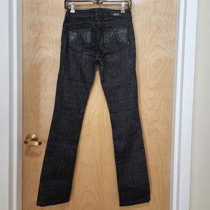 Antik Denim Black Leather-Trimmed Jeans